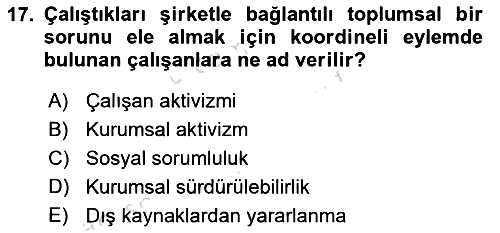 Halkla İlişkiler Yönetimi 2024-2025 Ara Sınav - 17. soru