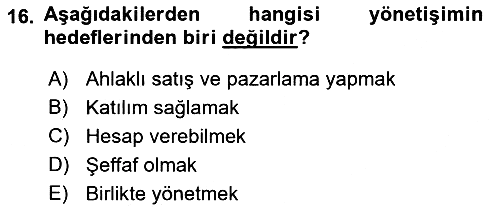 Halkla İlişkilerde Etkili İletişim 2022-2023 Yaz Okulu Sınavı - 16. soru
