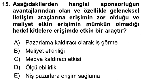Halkla İlişkilerde Güncel Kavramlar 2 2023-2024 Yaz Okulu Sınavı - 15. soru