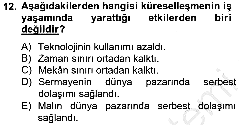 Kurumsal Sosyal Sorumluluk 2012-2013 Dönem Sonu Sınavı - 12. soru
