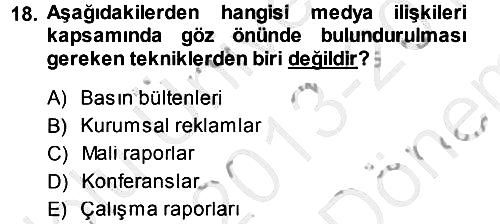 Kurumsal Sosyal Sorumluluk 2013-2014 Dönem Sonu Sınavı - 18. soru