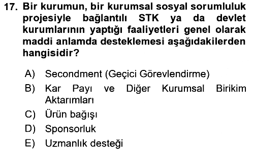 Kurumsal Sosyal Sorumluluk 2015-2016 Dönem Sonu Sınavı - 17. soru
