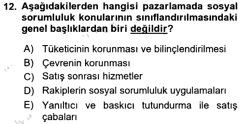 Kurumsal Sosyal Sorumluluk 2016-2017 Dönem Sonu Sınavı - 12. soru