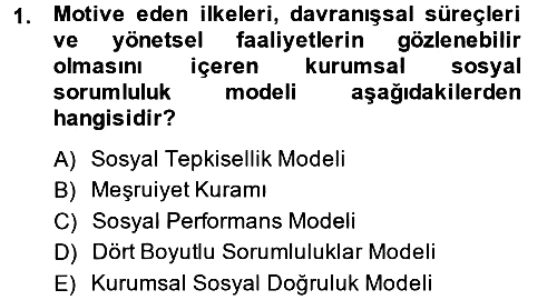 Kurumsal Sosyal Sorumluluk 2014-2015 Tek Ders Sınavı - 1. soru