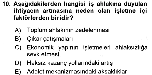 Kurumsal Sosyal Sorumluluk 2015-2016 Tek Ders Sınavı - 10. soru