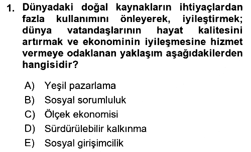 Kurumsal Sosyal Sorumluluk 2021-2022 Yaz Okulu Sınavı - 1. soru