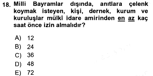 Sosyal Davranış ve Protokol 2017-2018 3 Ders Sınavı - 18. soru
