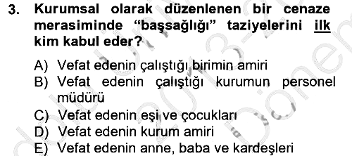 Sosyal Davranış ve Protokol 2013-2014 Dönem Sonu Sınavı - 3. soru
