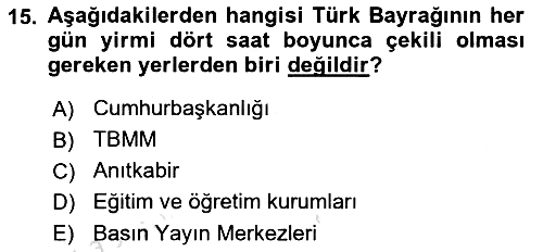 Sosyal Davranış ve Protokol 2020-2021 Yaz Okulu Sınavı - 15. soru