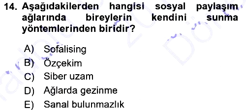 Temel Bilgi Teknolojileri 1 2015-2016 Dönem Sonu Sınavı - 14. soru