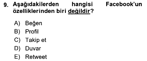 Temel Bilgi Teknolojileri 1 2022-2023 Dönem Sonu Sınavı - 9. soru