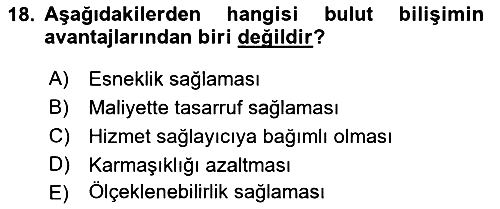 Bilişim Sistemleri Ve Lojistik 2021-2022 Dönem Sonu Sınavı - 18. soru
