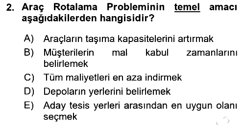 Bilişim Sistemleri Ve Lojistik 2023-2024 Dönem Sonu Sınavı - 2. soru