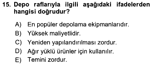Depolama Ve Envanter Yönetimi 2024-2025 Ara Sınav - 15. soru