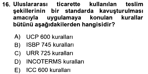 Depolama Ve Envanter Yönetimi 2020-2021 Yaz Okulu Sınavı - 16. soru