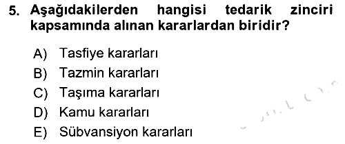 Depolama Ve Envanter Yönetimi 2021-2022 Yaz Okulu Sınavı - 5. soru