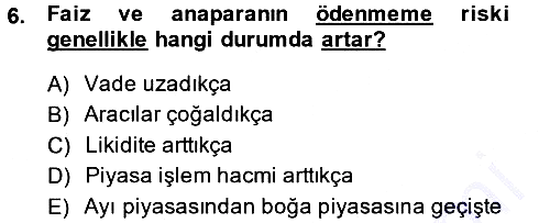 Finansal Yönetim 1 2014-2015 Ara Sınav - 6. soru