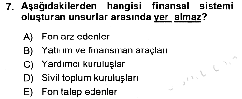 Finansal Yönetim 1 2017-2018 Ara Sınav - 7. soru