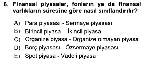 Finansal Yönetim 1 2021-2022 Ara Sınav - 6. soru