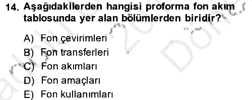 Finansal Yönetim 1 2014-2015 Dönem Sonu Sınavı - 14. soru