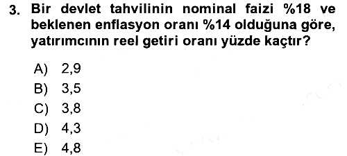 Finansal Yönetim 1 2016-2017 Dönem Sonu Sınavı - 3. soru
