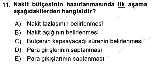 Finansal Yönetim 1 2022-2023 Dönem Sonu Sınavı - 11. soru