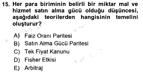Finansal Yönetim 1 2024-2025 Dönem Sonu Sınavı - 15. soru
