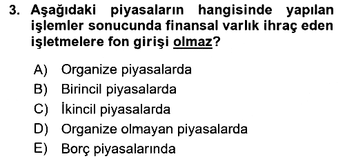 Finansal Yönetim 1 2020-2021 Yaz Okulu Sınavı - 3. soru