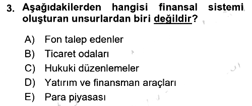 Finansal Yönetim 1 2021-2022 Yaz Okulu Sınavı - 3. soru