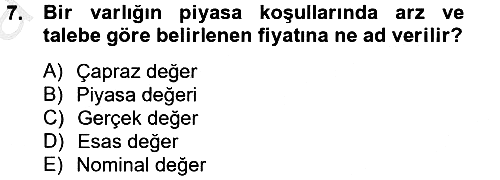 Finansal Yönetim 2 2013-2014 Ara Sınav - 7. soru