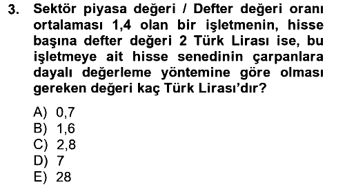 Finansal Yönetim 2 2012-2013 Dönem Sonu Sınavı - 3. soru