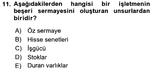 Finansal Yönetim 2 2015-2016 Dönem Sonu Sınavı - 11. soru