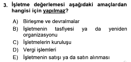 Finansal Yönetim 2 2024-2025 Dönem Sonu Sınavı - 3. soru