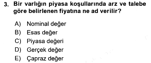 Finansal Yönetim 2 2015-2016 Tek Ders Sınavı - 3. soru