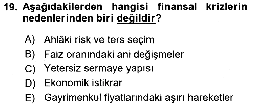 Finansal Yönetim 2 2015-2016 Tek Ders Sınavı - 19. soru
