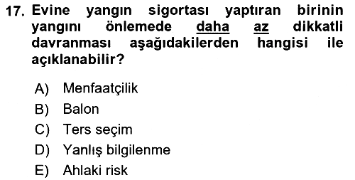 Finansal Yönetim 2 2021-2022 Yaz Okulu Sınavı - 17. soru