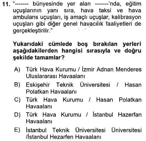 Genel Havacılık 2023-2024 Ara Sınav - 11. soru