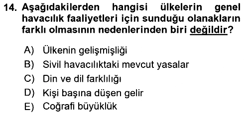 Genel Havacılık 2023-2024 Ara Sınav - 14. soru