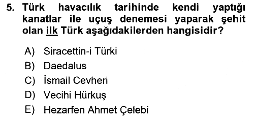 Genel Havacılık 2024-2025 Ara Sınav - 5. soru