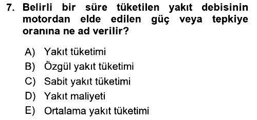 Genel Havacılık 2023-2024 Dönem Sonu Sınavı - 7. soru