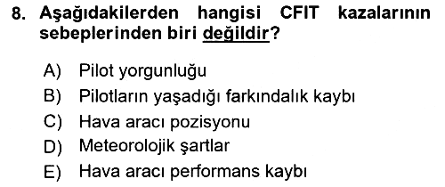 Genel Havacılık 2024-2025 Dönem Sonu Sınavı - 8. soru