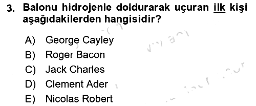 Genel Havacılık 2025-2026 Dönem Sonu Sınavı - 3. soru