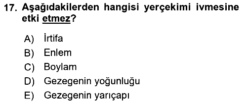 Harekat Performans 2017-2018 Ara Sınav - 17. soru