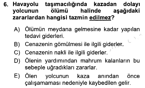 Hava Hukuku 2021-2022 Ara Sınav - 6. soru