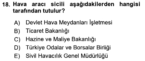 Hava Hukuku 2023-2024 Ara Sınav - 18. soru
