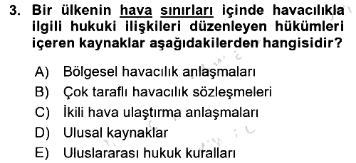 Hava Hukuku 2024-2025 Ara Sınav - 3. soru