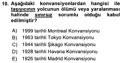 Hava Hukuku 2024-2025 Ara Sınav - 10. soru