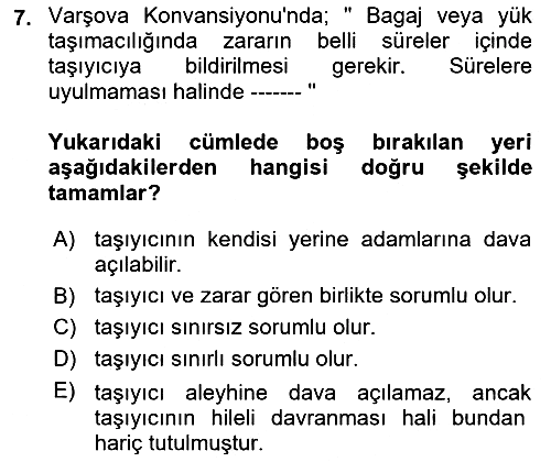 Hava Hukuku 2025-2026 Ara Sınav - 7. soru