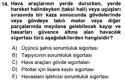 Hava Hukuku 2019-2020 Dönem Sonu Sınavı - 14. soru