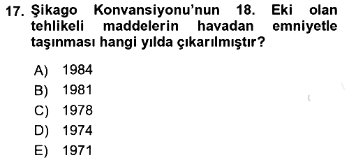 Hava Hukuku 2023-2024 Dönem Sonu Sınavı - 17. soru
